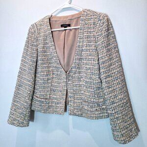 Ann Taylor Workwear Suit Jacket with Metallic Gold Accents Size 8